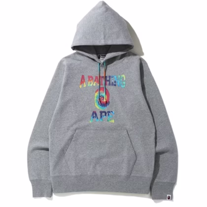Bape Tie Dye Pullover Hoodie Grey