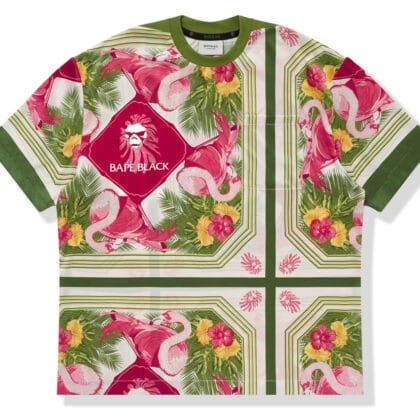 BAPE BLACK Printed Silk Woven Tee Green