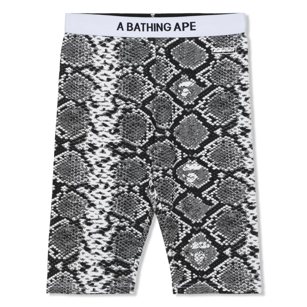 BAPE Snake Pattern Biker Shorts Black