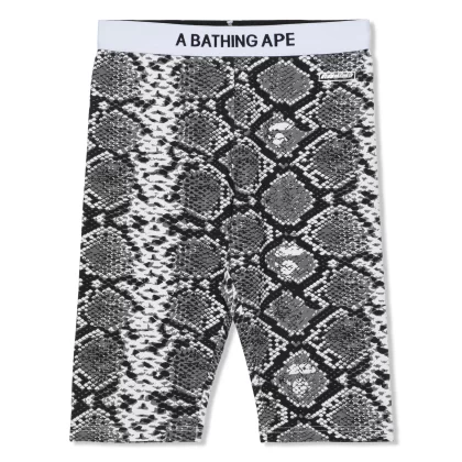 BAPE Snake Pattern Biker Shorts Black