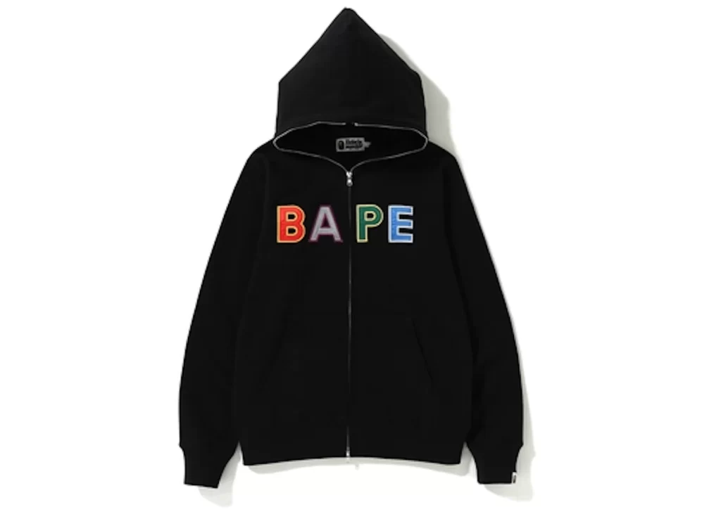 BAPE Applique Full Zip Hoodie Black