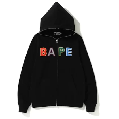 BAPE Applique Full Zip Hoodie Black