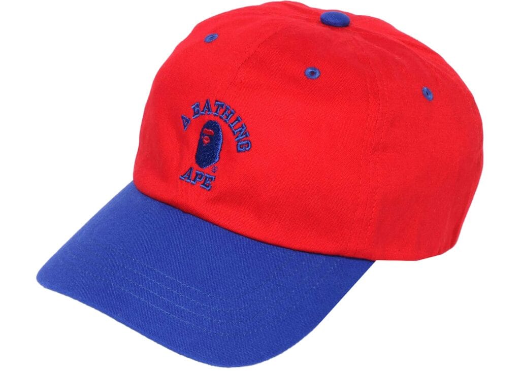 BAPE College Panel Cap Red