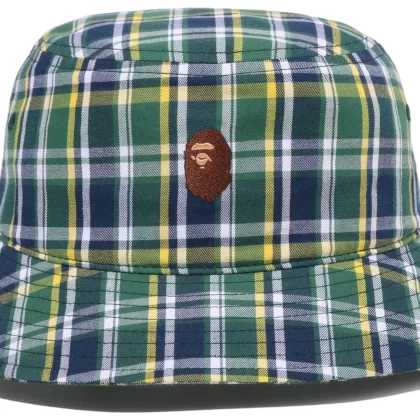 BAPE Check Bucket Hat Green