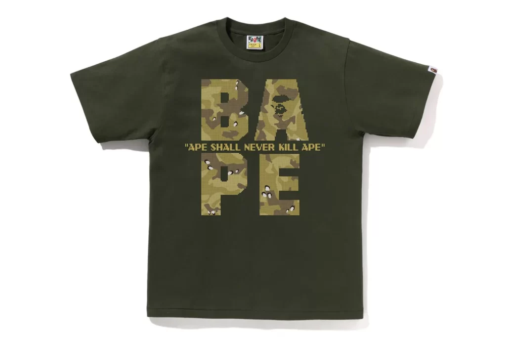 BAPE Bitmap Logo Tee Green