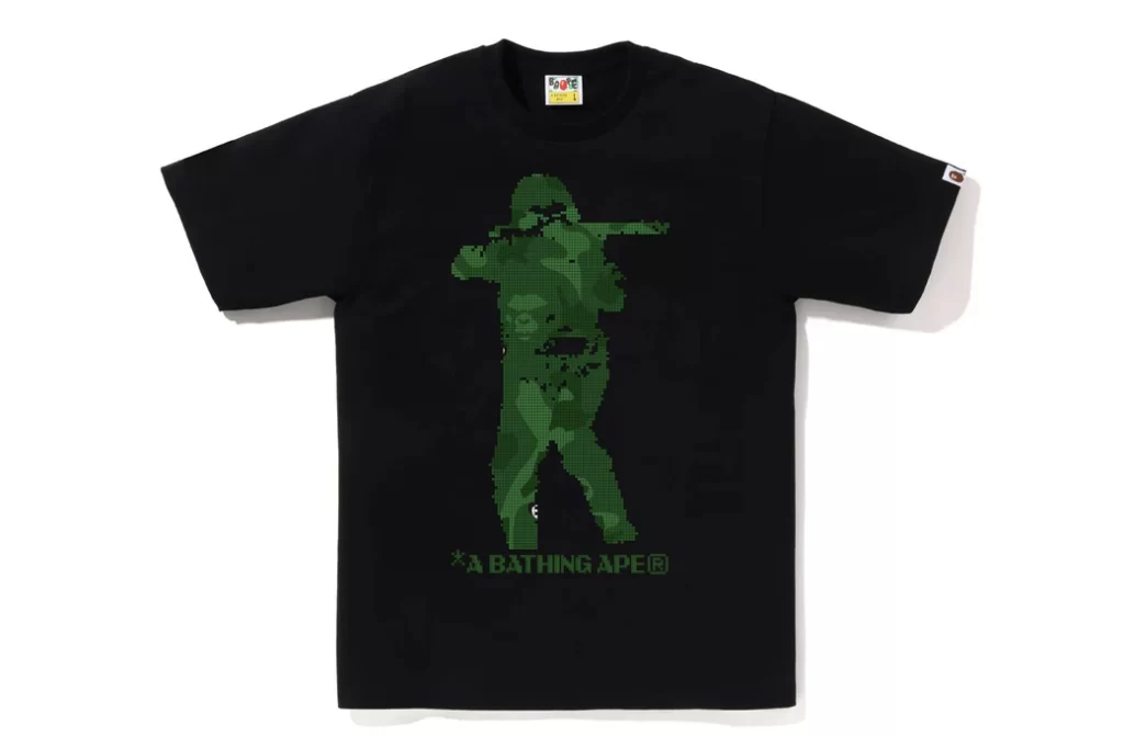 BAPE Bitmap Soldier Tee Black