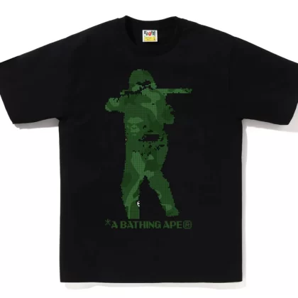 BAPE Bitmap Soldier Tee Black