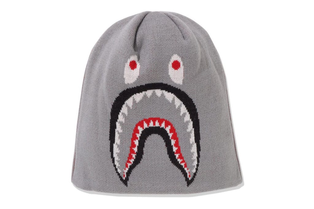 BAPE 2ND Shark Beanie Grey