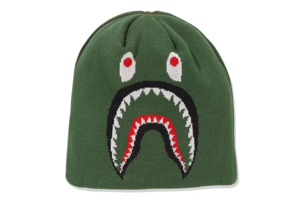 BAPE 2ND Shark Beanie Green