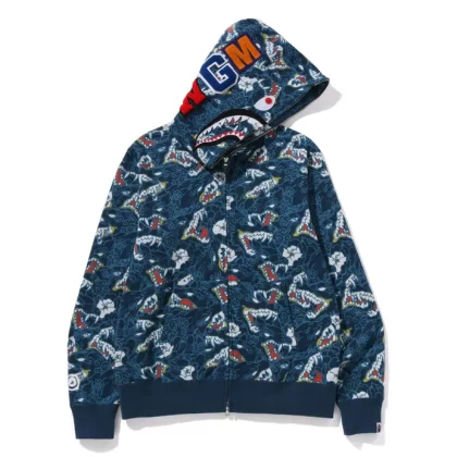 BAPE Japanese Tatto Camo Shark FZ Full Zip