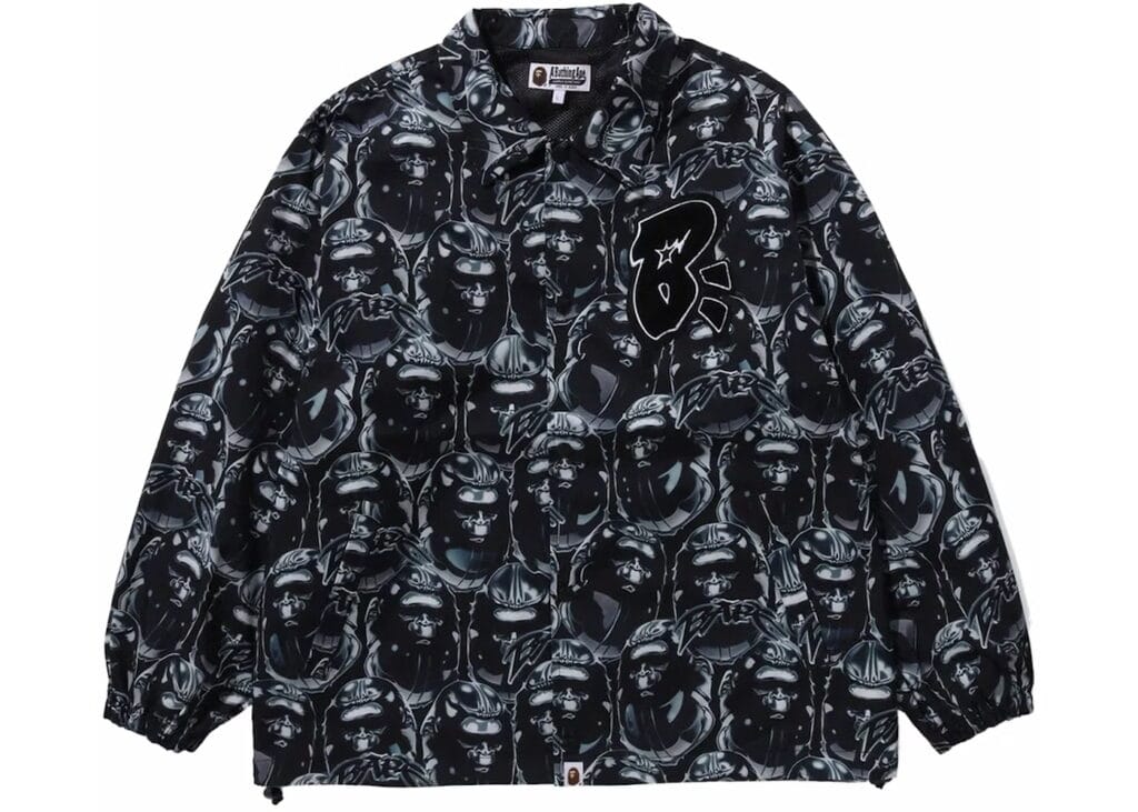 BAPE Ape Head Graffiti Coach Jacket Black
