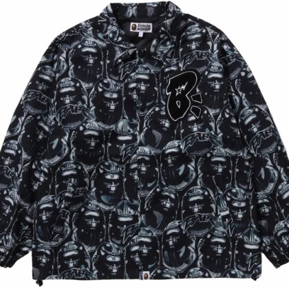 BAPE Ape Head Graffiti Coach Jacket Black
