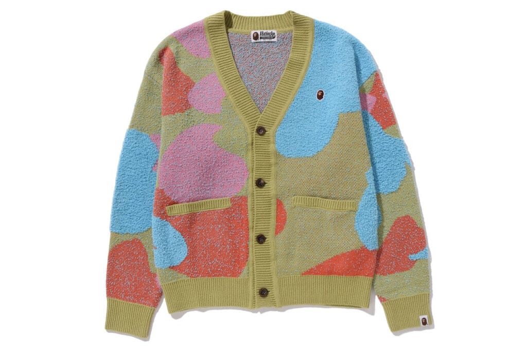 BAPE Liquid Camo Knit Cardigan Blue
