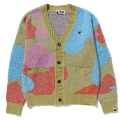 BAPE Liquid Camo Knit Cardigan Blue