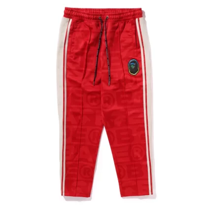 BAPE Lux Sport Pattern Jacquard Track Pants Red