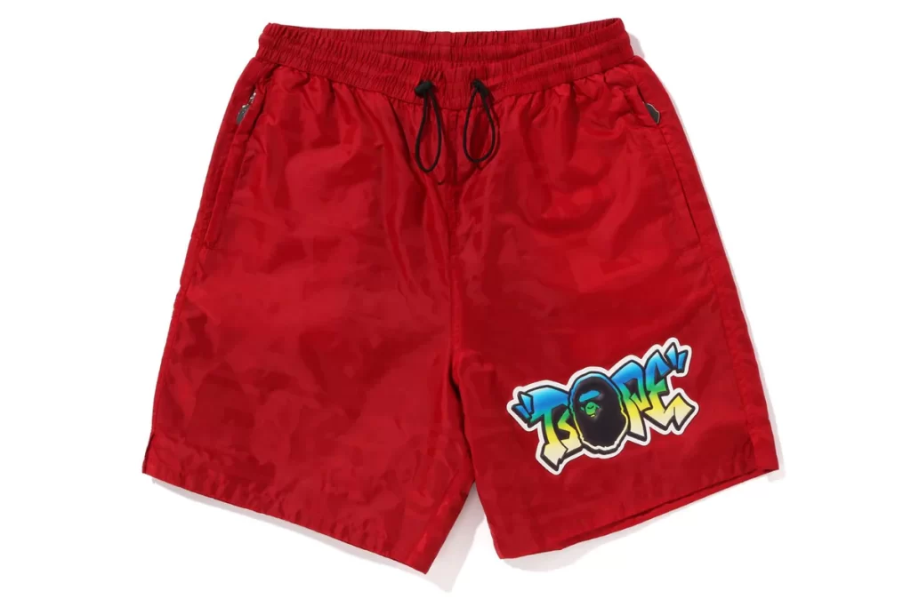 BAPE Lux Sport Pattern Jacquard Nylon Shorts Red
