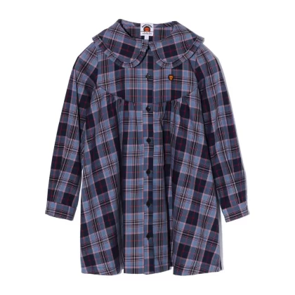 Bape Kids Check Baby Milo Frill Collar Onepiece Purple