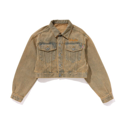 BAPE Overdye Cropped Denim Jacket Orange