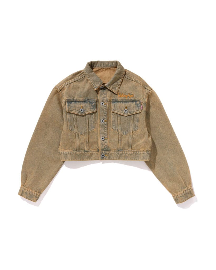 BAPE Overdye Cropped Denim Jacket Orange