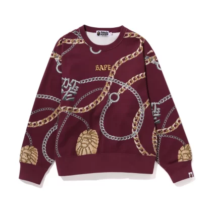 BAPE Jewels Crewneck Womens Burgundy