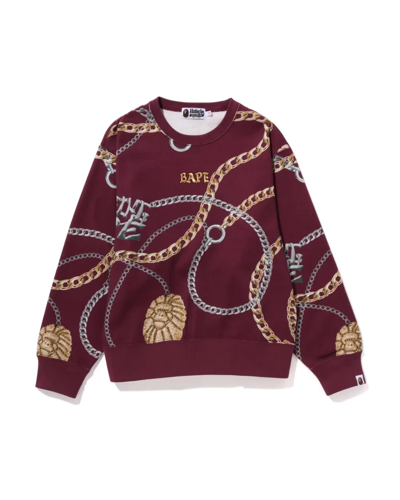 BAPE Jewels Crewneck Womens Burgundy