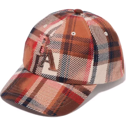 BAPE Bleached Check Panel Cap Red