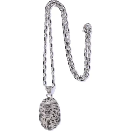 BAPE Ape Head Crystal Stone Necklace Black/Silver