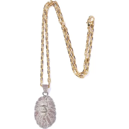 BAPE Ape Head Crystal Stone Necklace Brown/Gold