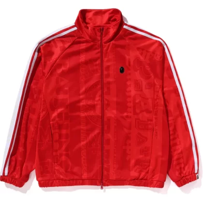 BAPE Fans Scarf Track Jacket Red (Oversized)