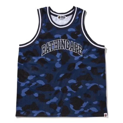 BAPE Color Camo Basketball Tank Top Blue