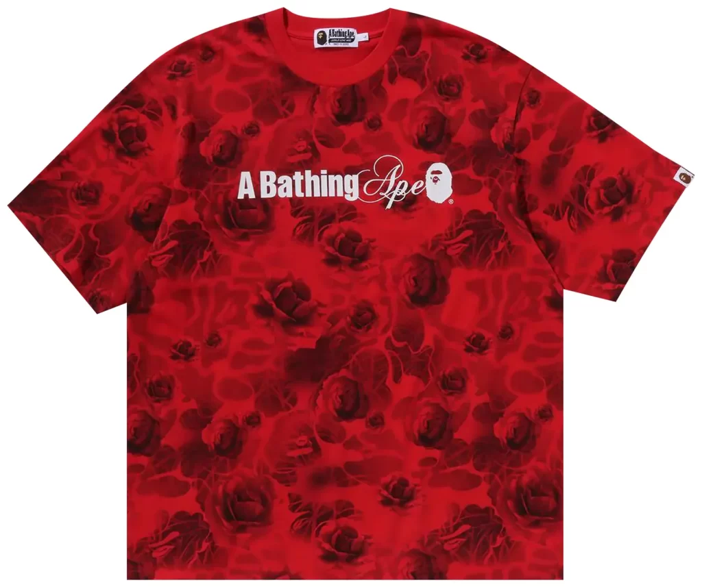 BAPE Floral Solid Camo Logo (Oversized) Red