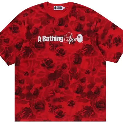 BAPE Floral Solid Camo Logo (Oversized) Red