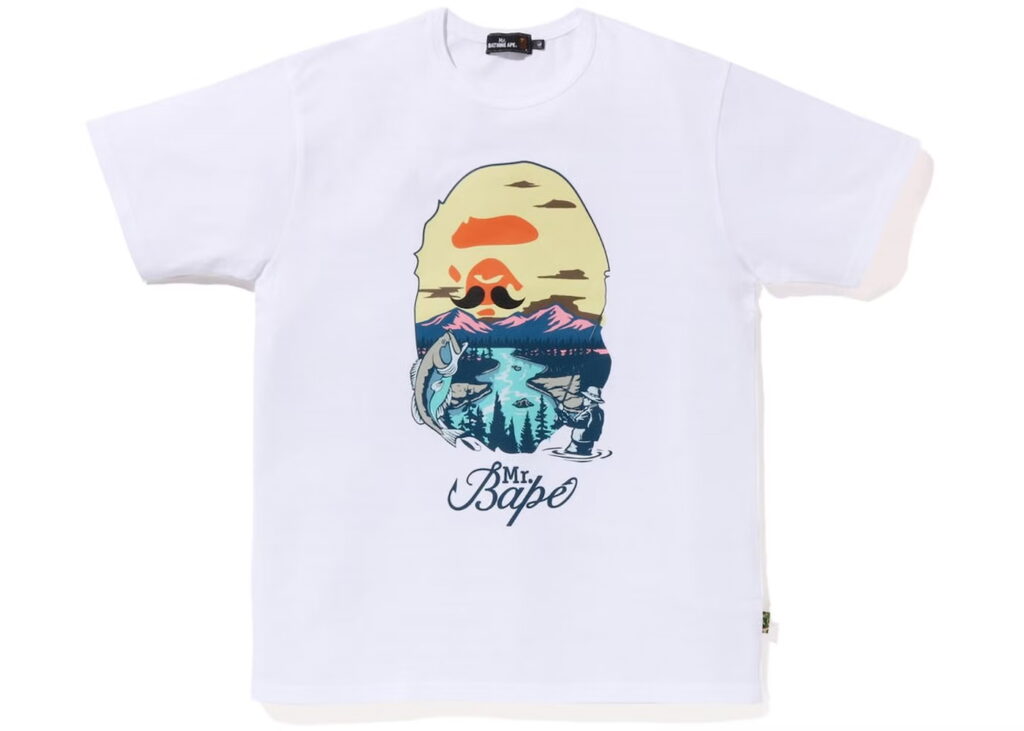 BAPE Mr. Bathing Ape Head Wide Tee White
