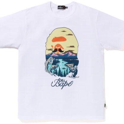 BAPE Mr. Bathing Ape Head Wide Tee White