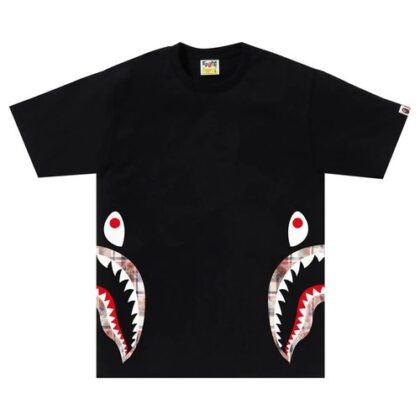 BAPE Bleached Check Side Shark Black