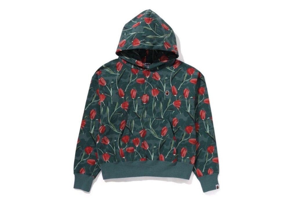 BAPE Tulip Camo Oversized Pullover Ladies Green