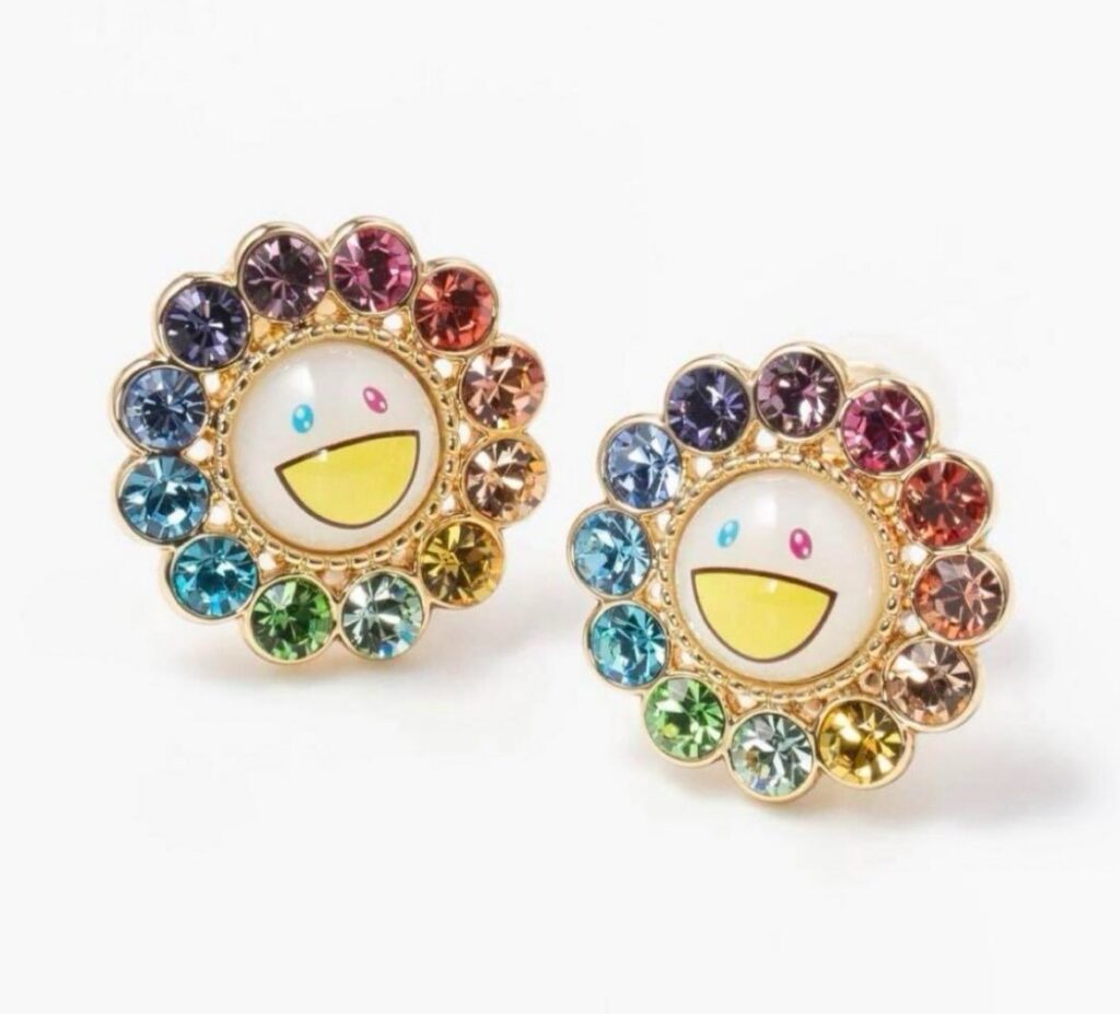 TAKASHI MURAKAMI Liquem Flower Earrings Rainbow