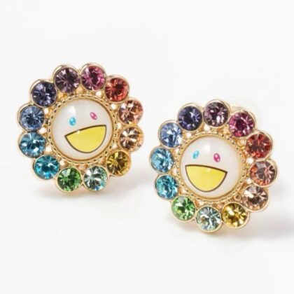 TAKASHI MURAKAMI Liquem Flower Earrings Rainbow