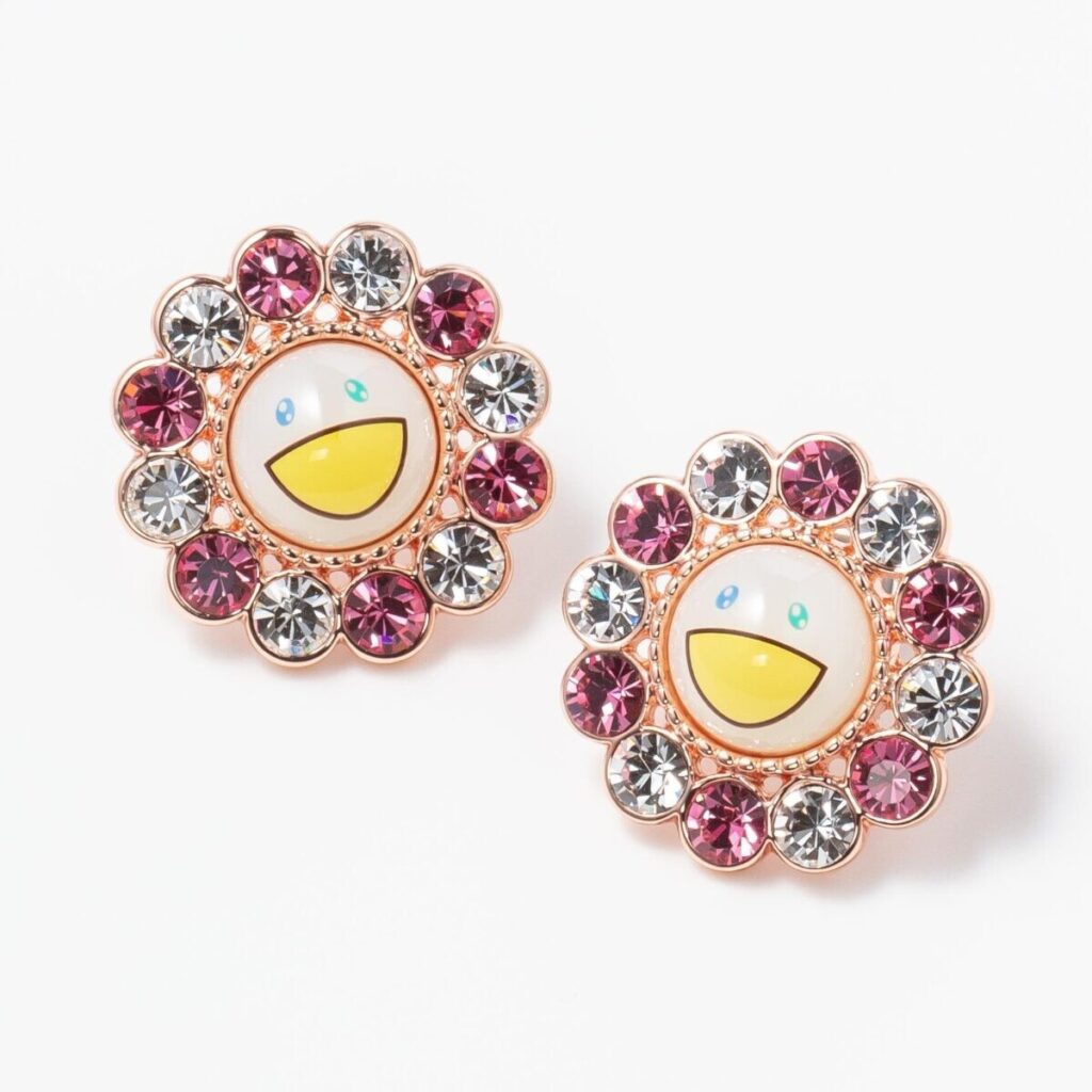 TAKASHI MURAKAMI Liquem Flower Earrings Pink