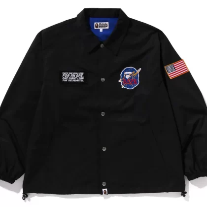 BAPE Space Ape Relaxed Fit Coach Jacket Black