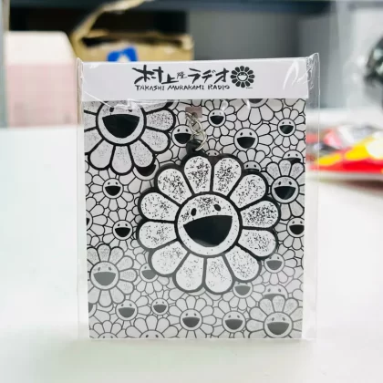 Murakami Radio Rubber Keyring Black/White