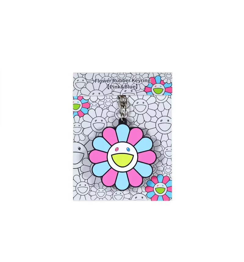 Murakami Rubber Keyring Blue/Pink