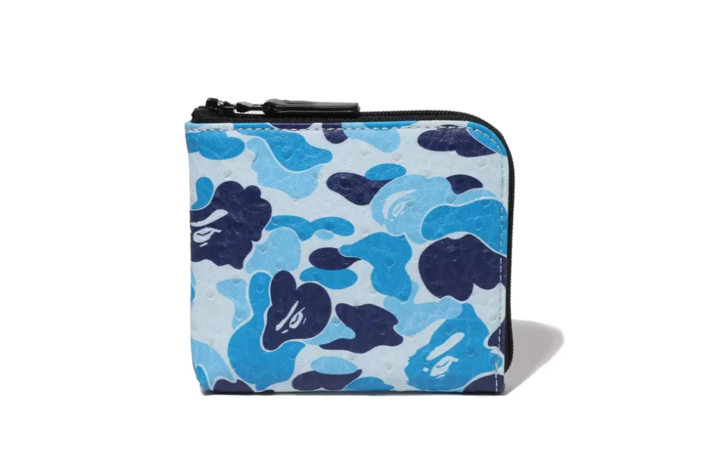 BAPE ABC Camo Zipped Wallet Blue