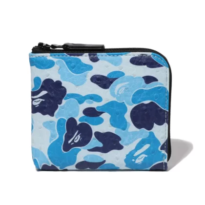 BAPE ABC Camo Zipped Wallet Blue