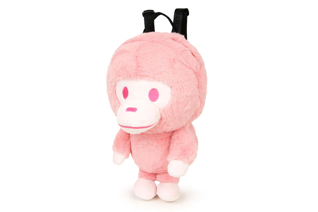 BAPE Baby Milo Plush Doll Backpack Pink - Imagen 2