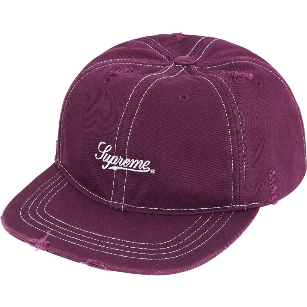 Supreme Distressed Script 6 Panel Purple