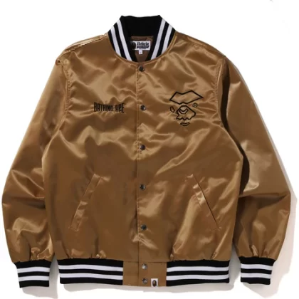BAPE Nylon Varsity Jacket Gold