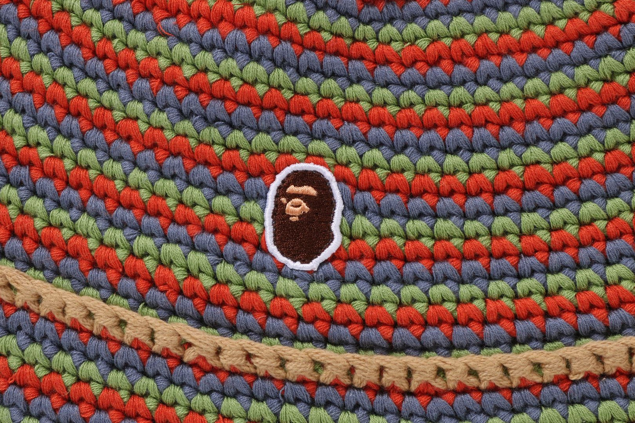 BAPE Multi Hoop Knit Hat Green - Imagen 3