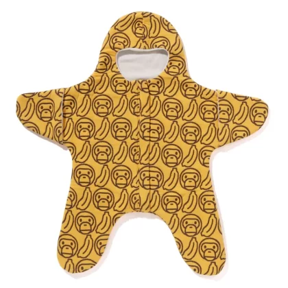 BAPE Banana Milo Knit Jacquard Coverall Baby Yellow