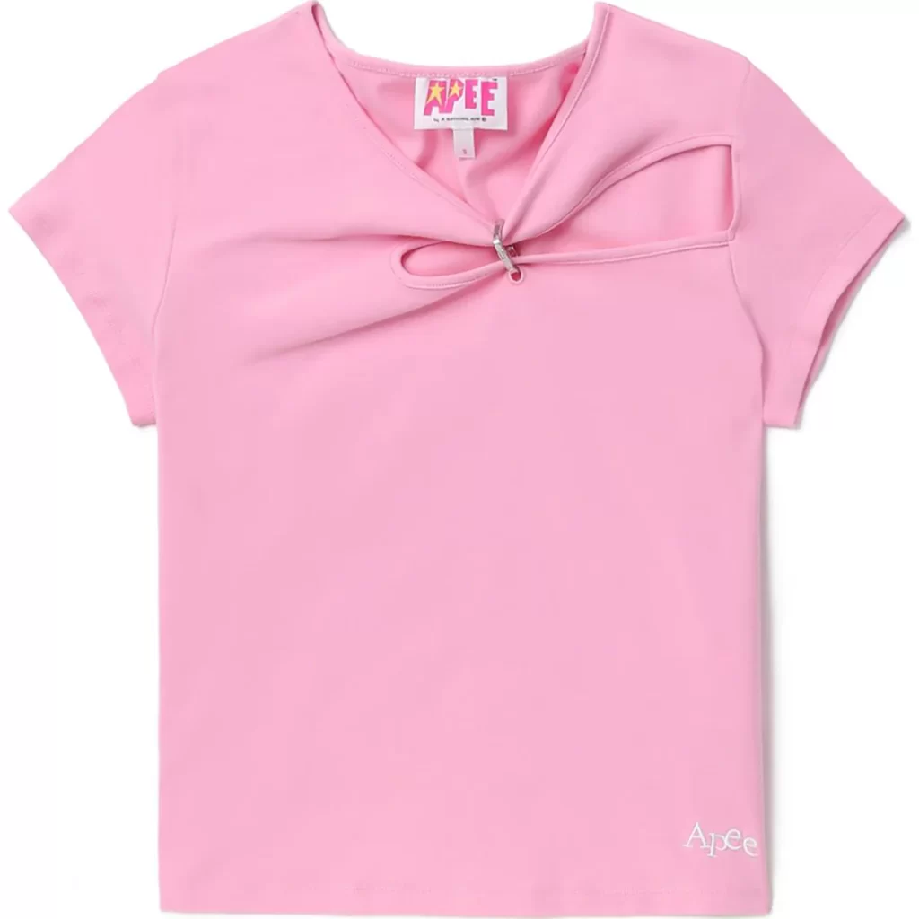 BAPE Apee Cut Out Top Heart Shape Pink